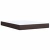 vidaXL Cama box spring con colch&oacute;n tela marr&oacute;n oscuro 140x190 cm