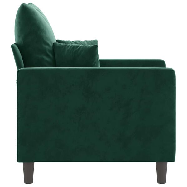 vidaXL Sill&oacute;n de terciopelo verde oscuro 60 cm