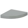 vidaXL Estante flotante de pared 4 uds MDF gris brillo 25x25x3,8 cm