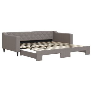 vidaXL Sof&aacute; cama nido tela gris taupe 100x200 cm