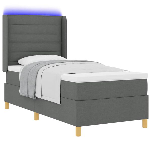 vidaXL Cama tipo Box Spring con colch&oacute;n Gris 100 x 200 cm tela