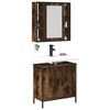 vidaXL Set de muebles ba&ntilde;o 2 pzas madera contrachapada roble ahumado