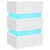 vidaXL Mesita de noche LED madera ingenier&iacute;a blanco brillo 45x35x67 cm