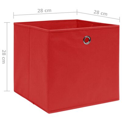 vidaXL Cajas de almacenaje 10 uds tela no tejida rojo 28x28x28 cm