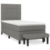 vidaXL Cama box spring con colch&oacute;n tela gris oscuro 90x190 cm