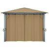 vidaXL Cenador con cortina gris taupe aluminio 400x300 cm