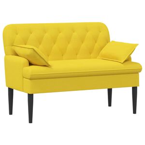 vidaXL Sof&aacute; amoroso con botones acolchados Amarillo Claro Tela