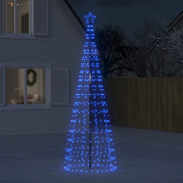 vidaXL &Aacute;rbol de Navidad LED con estacas 570 LEDs azul 300 cm