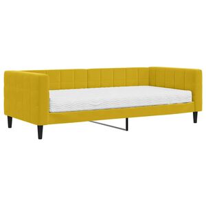 vidaXL Sof&aacute; cama con colch&oacute;n terciopelo amarillo 90x200 cm