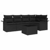 vidaXL Conjunto de sof&aacute; de jard&iacute;n con coj&iacute;n 6 pcs rat&aacute;n sint&eacute;tico