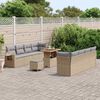 vidaXL Conjunto de sof&aacute; de jard&iacute;n con coj&iacute;n 11 pcs Beige y Gris Claro