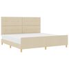 vidaXL Estructura de cama con cabecera Crema 200 x 200 cm tela