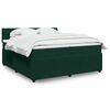 vidaXL Cama box spring con colch&oacute;n terciopelo verde oscuro 200x200 cm