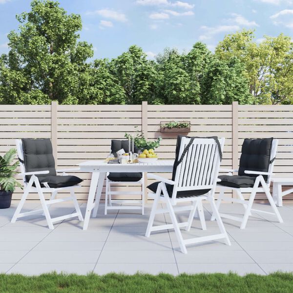 vidaXL Cojines de silla respaldo bajo 4 uds tela Oxford gris antracita