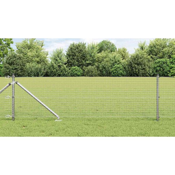 vidaXL Poste de Valla Plateado 10 x 0,4 m (malla de 25 x 25 mm) Acero