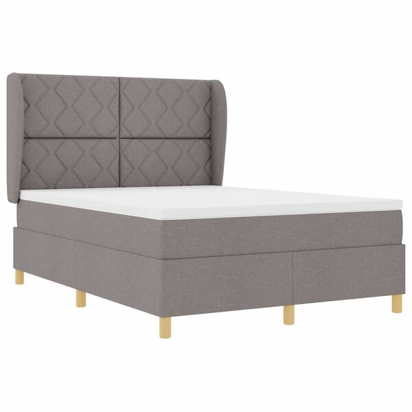 vidaXL Cama con Somier y Colch&oacute;n Gris Oscuro 90x190 cm de Tela Taup&eacute;