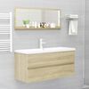 vidaXL Espejo de ba&ntilde;o madera contrachapada color roble 100x10,5x37 cm