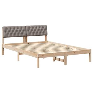 vidaXL Estructura de cama con cabecera Marr&oacute;n y taupe 160 x 200 cm