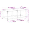 vidaXL Mesa de centro superficie de vidrio acero negra 98,5x50x40 cm