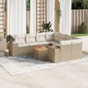 vidaXL Set de sof&aacute;s de jard&iacute;n 9 pzas con cojines rat&aacute;n sint&eacute;tico beige