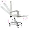 vidaXL Silla de oficina reclinable cuero sint&eacute;tico blanco