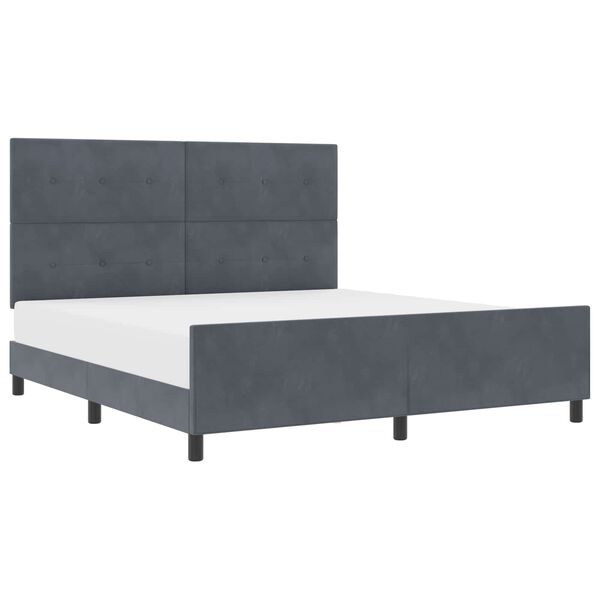 vidaXL Cama tipo Box Spring Gris oscuro 180 x 200 cm Terciopelo