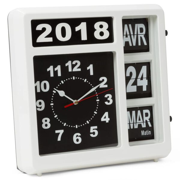 Perel Reloj de pared con calendario versi&oacute;n francesa 31x31 cm
