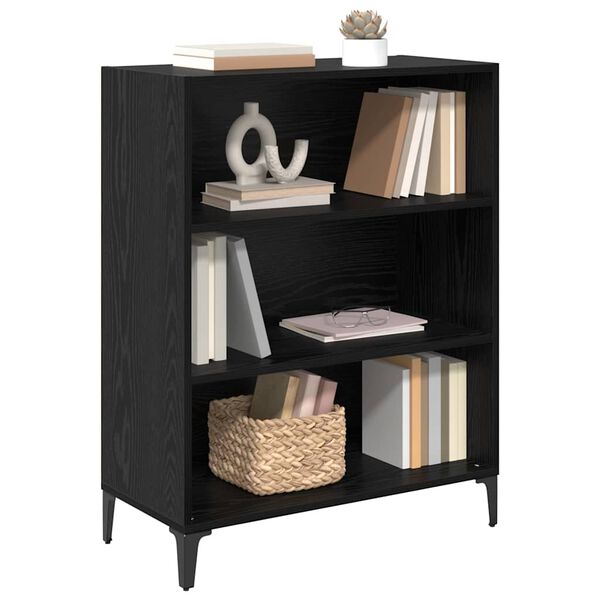 vidaXL Aparador Roble Negro 69,5 x 32,5 x 90 cm Madera de ingenier&iacute;a