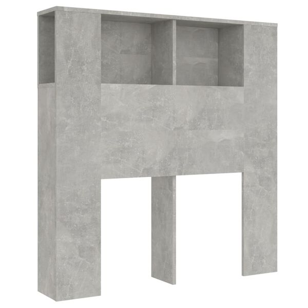vidaXL Mueble cabecero gris hormigón 100x18,5x102,5 cm