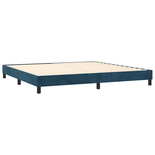 vidaXL Cama box spring con colch&oacute;n terciopelo azul oscuro 200x200 cm