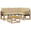 vidaXL Conjunto de sof&aacute;s de exterior 5 uds. y Beige