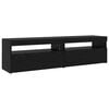 vidaXL Conjunto de mueble de TV 3 pcs Roble Negro 270 x 35 x 40 cm
