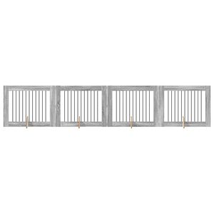 vidaXL Puerta de perro con soportes 4 pcs Gris Sonoma 100 x 80 cm