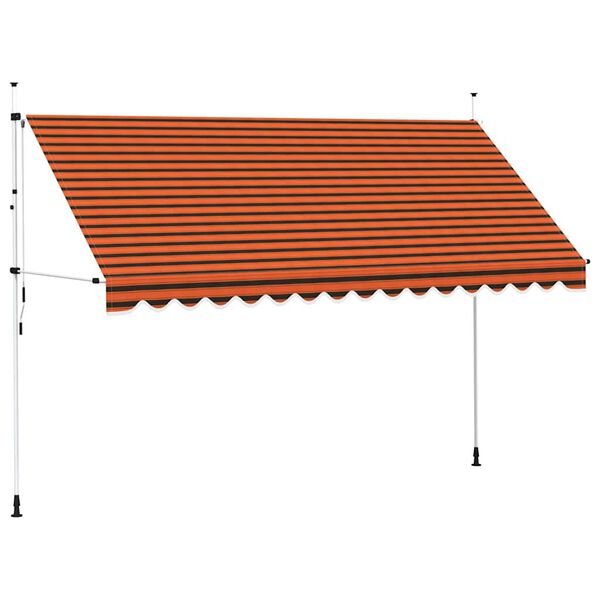 vidaXL Toldo manual retr&aacute;ctil naranja y marr&oacute;n 400 cm