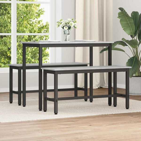 vidaXL Banca de Comedor Gris Sonoma 100 x 32,5 x 48,5 cm