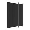 vidaXL Biombo divisor de 3 paneles de tela negro 150x200 cm