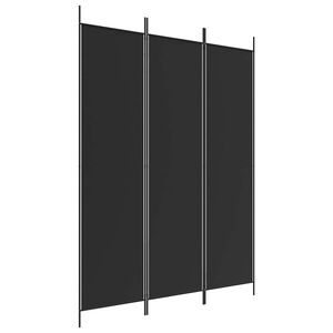 vidaXL Biombo divisor de 3 paneles de tela negro 150x200 cm