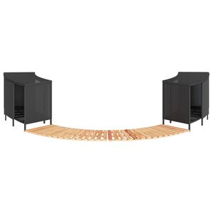 vidaXL Borde ba&ntilde;era hidromasaje madera acacia y rat&aacute;n sint&eacute;tico negro