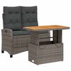 vidaXL Juego de comedor jard&iacute;n 2 pzas con cojines rat&aacute;n sint&eacute;tico gris