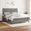 vidaXL Cama box spring con colch&oacute;n tela gris oscuro 180x200 cm
