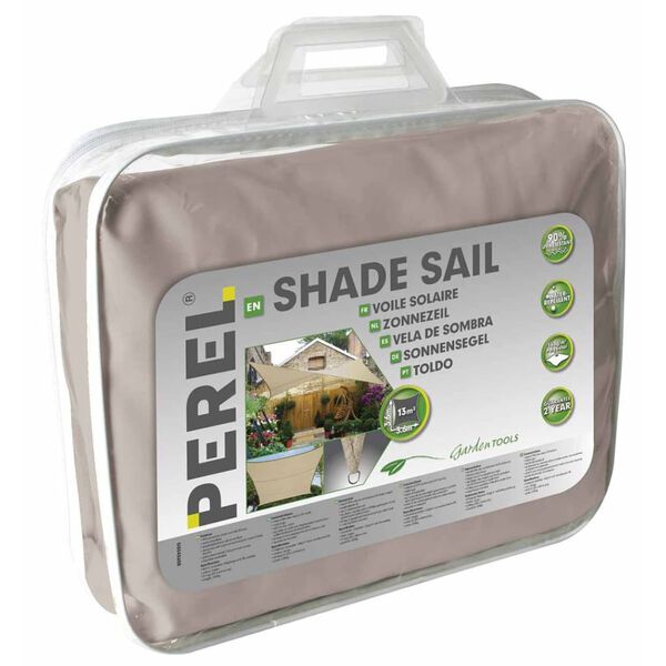 Perel Toldo de vela cuadrado 3,6 m gris topo GSS4360TA