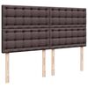 vidaXL Cama box spring con colch&oacute;n tela marr&oacute;n oscuro 200x200 cm