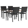 vidaXL Juego de comedor de jardín 5 piezas ratán sintético negro