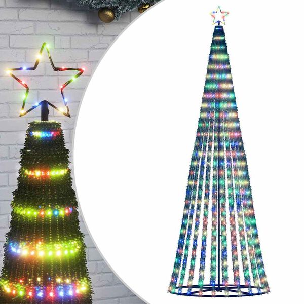 vidaXL Árbol de Navidad LED 475 LEDs de colores 247 cm