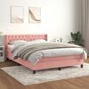 vidaXL Cama box spring con colch&oacute;n terciopelo rosa 140x190 cm
