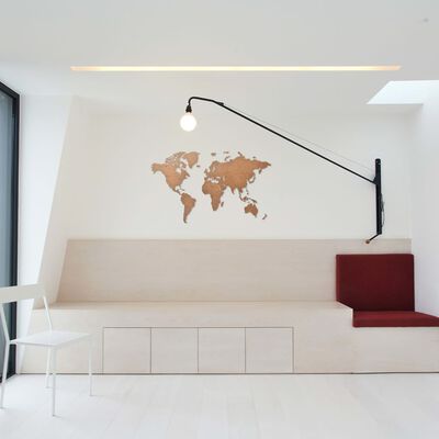 MiMi Innovations Mapa decorativo pared Luxury madera marrón 90x54 cm