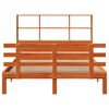vidaXL Cama con estanter&iacute;a sin colch&oacute;n madera maciza marr&oacute;n 120x190 cm