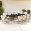 vidaXL Set comedor de jard&iacute;n 9 pzas con cojines rat&aacute;n sint&eacute;tico beige