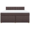 vidaXL Cama box spring con colch&oacute;n tela marr&oacute;n oscuro 180x200 cm