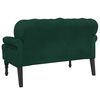 vidaXL Banco con respaldo terciopelo verde oscuro 119,5x64,5x75 cm